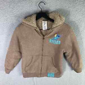Stitch Hoodie Jacket Kids Size 5/6 Toddler Youth Boys Disney Store Brown Fleece