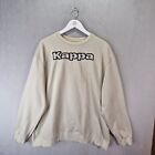 Kappa Sweatshirt Mens XXL 2XL Beige Vintage Y2k Embroidered Spellout Crew Neck