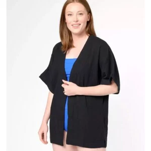 Denim & Co. Swim Cover Up Top Womens Large Denim & Co Beach Waffle Gauze QVC - Picture 1 of 11