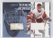 2001 ITG Be A Player Between the Pipes Goalie Stick and Jersey Dominik Hasek HOF