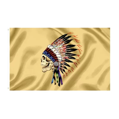Grateful Dead Flag - Indian Chief Skull - Jerry Garcia GRATEFUL DEAD 3'X5' FLAG  - Image 1 of 2