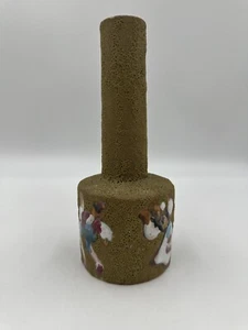 Signed Red Clay Pottery Dancing Man Woman Lava Crater Glaze Italian Vase AS IS - Picture 1 of 11