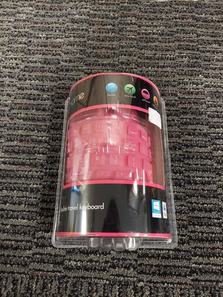 Pink iHome Flexible Portable Travel USB Keyboard for Windows & Mac NEW - Image 1 of 1