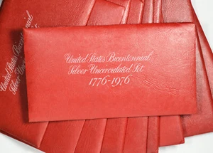 Ten United States 1776 - 1976 Silver Uncirculated Mint Set Red Envelope w/COA - Picture 1 of 3
