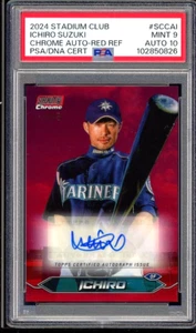 🔥🔥POP 1 Ichiro 2024 Stadium Club Red Foil /25 PSA 9/10 (NONE HIGHER) - Picture 1 of 2
