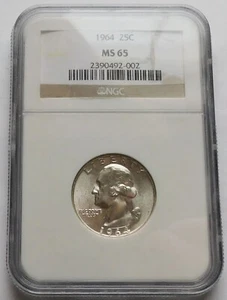1964 Washington Silver Quarter 25C - NGC MS 65 - Picture 1 of 4