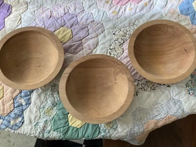 Holland Bowl Mill Michigan De Colección Cuencos de Madera Ligera Redondos @ 6.5" x 6" x 1.75" Foto 1 de 4