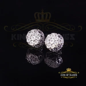 0.10ct Diamond 925 Sterling White Silver For Men's & Womens Stud Round Earrings - Picture 1 of 12