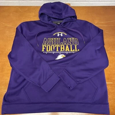 Ashland Eagles Hoodie Mens 2XL Purple Football Pullover Under Armour - Image 1 of 4
