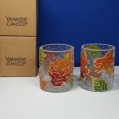 Yankee Candle Fall Autumn Leaves Tea Light or Votive Holders Set of 2 2022 - Image 1 of 4
