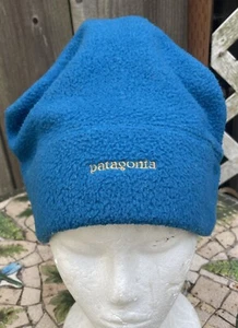 Vintage Adult PATAGONIA Turquoise Toboggan Fleece Ski Beanie, Size M USA - Picture 1 of 10