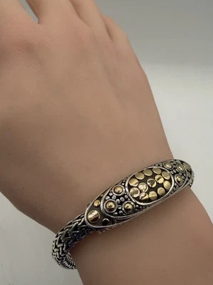 Brazalete John Hardy Jaisalmer punto oro 18k y plata de ley 6,5 mm 31,3 g talla 6,5 Foto 1 de 4