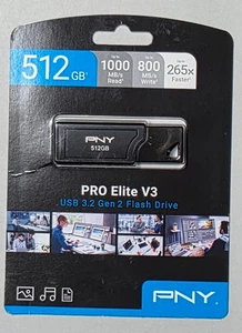 PNY - PRO Elite V3 512GB USB 3.2 Gen 2 Flash Drive - Black - Picture 1 of 2