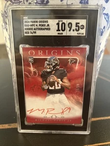 2024 Panini Origins - Rookies Michael Penix Jr. #124 on card auto 76/99 red ink - Picture 1 of 2