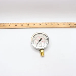 Noshok Liquid-Filled Pressure Gauge Stainless Steel 2-1/2" Diameter x 1/4 NPT - Picture 1 of 5