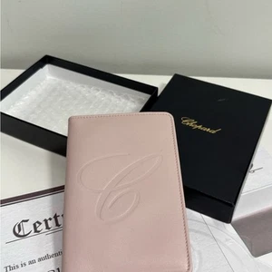Auténtica Cartera CHOPARD Cuero Rosa Tarjeta y Pasaporte con Caja y Certificado - Imagen 1 de 7