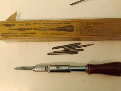 Stanley Yankee 135A Vintage Spiral With 5 Bits Made In Sheffield - Image 1 of 4