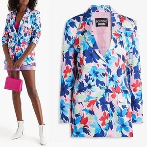 CHAQUETA MOSCHINO BOUTIQUE ESTAMPADO FLORAL CREPÉ DE CHINA BLAZER talla IT 40 US 6 - Imagen 1 de 11