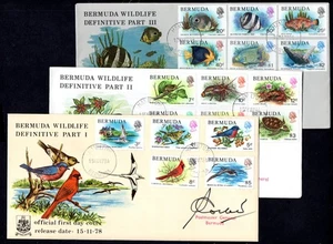 Bermuda - 1978/1979 Wildlife Definitives Teil 1, 2 & 3 auf 3 x Ersttagsbrief - Bild 1 von 1