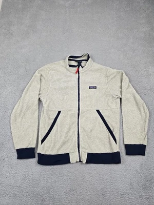 Chaqueta polar Patagonia para hombre mediana avena Sherpa bombardero azul marino ribete STY26125 Foto 1 de 4