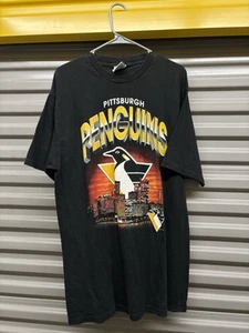 Camiseta De Colección Años 90 Pittsburgh Penguins City Skyline NHL XXL/XL Negra - Imagen 1 de 3