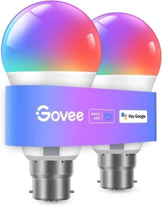 Govee RGBWW Smart Bulb, WiFi Alexa Light Bulbs B22, 9W, 800LM, 2 Pack (X40) - Picture 1 of 10