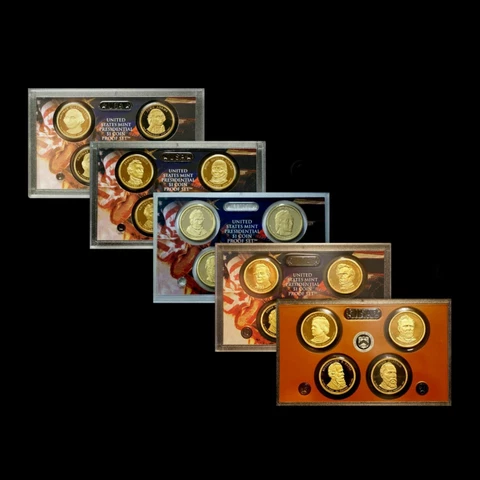 2007 + 2008 + 2009 + 2010 + 2011 S Presidential Proof Sets ~ No Box ~ No COA Cover