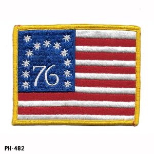 Vintage 76 Bennington Flag American Flag Patch 1776 Bicentennial NEW Gemsco USA - Picture 1 of 1