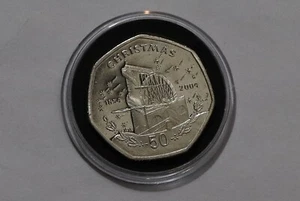🧭 🇮🇲 Isle of Man Christmas 50p 2004 Laxey Wheel SCARCE HIGH GRADE B70 XU1 - Picture 1 of 4