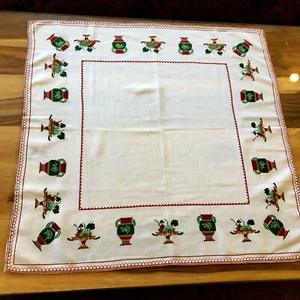 Counted Cross Stitch Square Table Cloth 28” X 28” pottery & fruit bowl designs - Picture 1 of 10