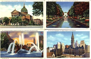 PHILADELPHIA ST. PETERS CITY HALL LILY POND PARKWAY LOT OF 4 VINTAGE POSTCARDS - Bild 1 von 1