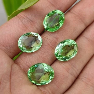 Natural 37.80 Ct Certified Brazilian Green Topaz Loose Gemstone Lot 4Pcs - Picture 1 of 6
