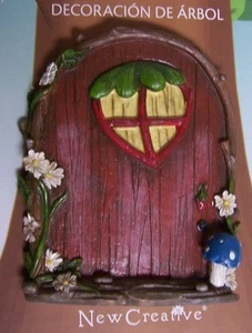 Tronco de árbol hadas y gnomos puerta techo redondo decoración de fantasía jardín NUEVO - Imagen 1 de 1