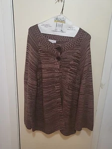 Kim Rogers sz XL brown 2 button sweater - Picture 1 of 4