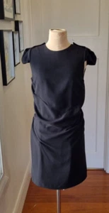 Willow Size 10 Black draped cap sleeve knee length cocktail dress - Picture 1 of 10