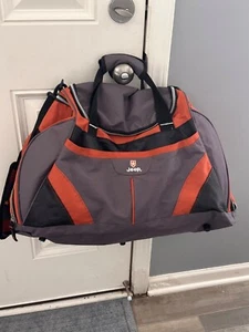 Jeep Gray & Orange Duffle Bag With Shoulder Strap & Zipper Closure - Picture 1 of 19