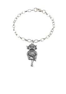 Lincoln Imp Pewter emblem on a silver Anklet Bracelet refppg50 jewellery gift - Imagen 1 de 1