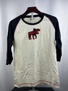 Lazy One Women’s Plaid Moose Logo Black/Beige Sleep Time Shirt 100% Cotton XL - Picture 1 of 4