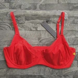 ELLE MACPHERSON Liso Tejido Transpirable con Aro Rojo Sujetador Talla 32B Venta - Imagen 1 de 8