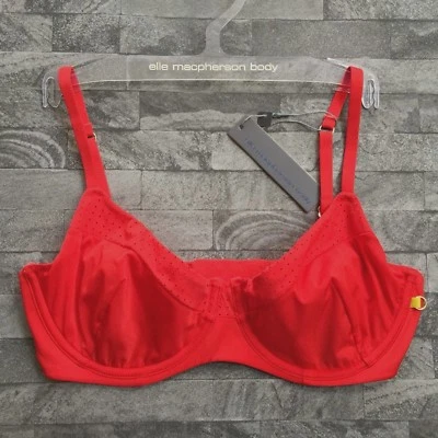ELLE MACPHERSON Liso Tejido Transpirable con Aro Rojo Sujetador Talla 32B Venta - Imagen 1 de 4
