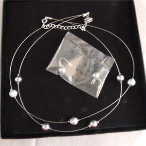 Avon Thank You Gift Placida Necklace And Earring Set Silvertone - Picture 1 of 6