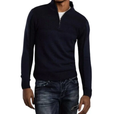 Suéter Hebilla JB Holt Para Hombre XL Azul Marino Cuarto Cremallera Cuello Simulado Clásico Preppy Foto 1 de 4