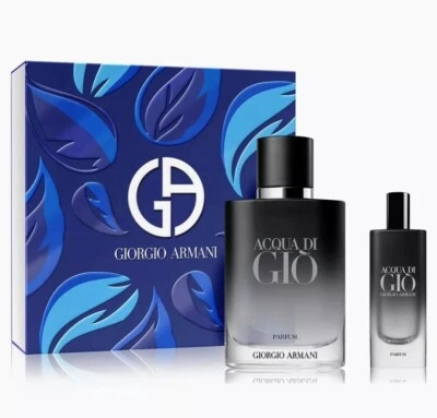 Acqua Di Gio 香水喷雾 3.4 盎司/100 毫升和 0.5 盎司/15 毫升香精旅行套装 — 第 1/3 张图片