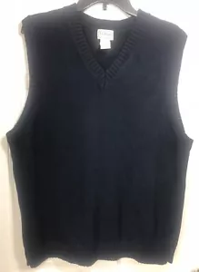 Gilet maglia LL Bean uomo L senza maniche scollo a V cotone standard cabina papà preppy golf - Foto 1 di 6