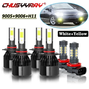 For Dodge Avenger 2013-2014 6X 6000K HI/LO Headlight + Fog Light Bulbs Combo Kit - Foto 1 di 19