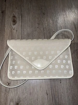 Vintage 70's Pierre Cardin Envelope Clutch Or Shoulder Bag Removable Strap Ivory - Image 1 of 4