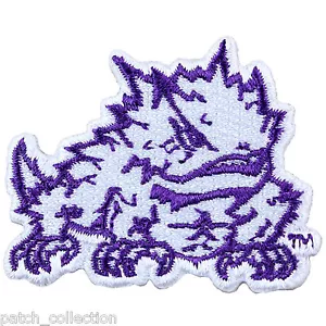 TCU Horned Frogs Primary Logo Embroidery Iron On Patch Hat Football Purple NCAA - Picture 1 of 4