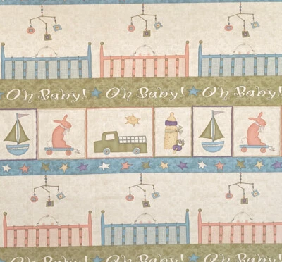 Oh Baby Sandy Gervais Flannel Quilt Panel Moda Fabrics 45x47 - Image 1 of 4