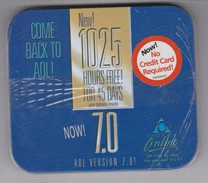 AOL 7.0 America Online Windows Blue Come Back DVD tin still sealed never used - Picture 1 of 1