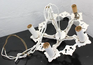 Vtg Electric Hanging Light Fixture Pot Metal Chandelier Victorian Candelabra - Picture 1 of 13